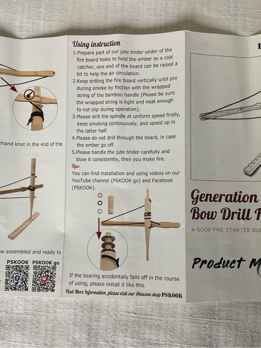 Pskook Bow Drill Kit ... Outward Bound Training - Practice Friction Fire Skills - Picture 8 of 9